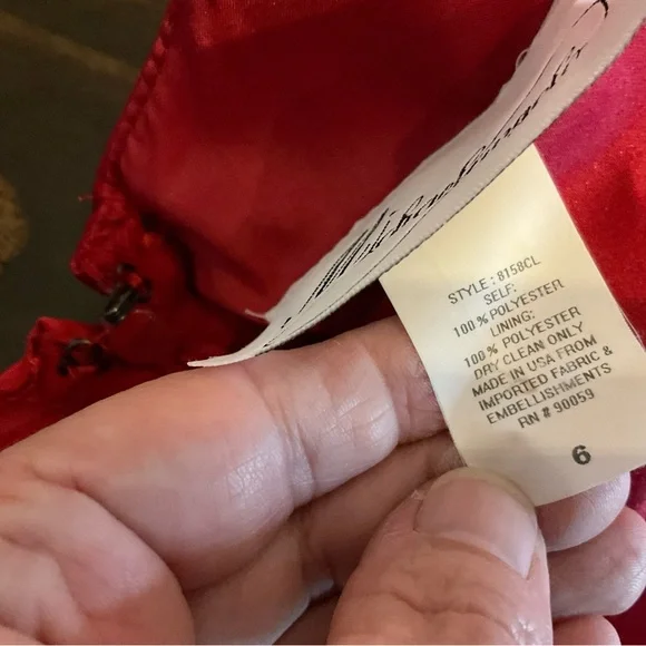 Michaelangelo Red Satin Gown - Picture 8 of 16